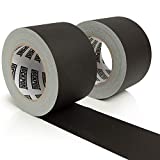 3 Inch Black Gaffers Tape - 2 Pack - 30 Yards per Roll Wide Gaff - Bulk Set Gaffer Roll Refills Case. Multi Pack Matte Cloth Fabric for Stage Sets, Photography, Filming, Production Equipment