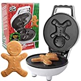 Gingerbread Man Mini Waffle Maker - Make this Christmas Special for Kids with Cute 4 Inch Waffler Iron, Electric Non Stick Breakfast Appliance, Fun Gift for Holidays & Parties