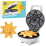 Rise and Shine Mini Sun Waffle Maker - Mini Personal-Sized 4" Sunshine Smile Individual Waffles for Kids and Adults - The Cute & Fun Non Stick Breakfast Electric Waffler Iron Appliance & Gift