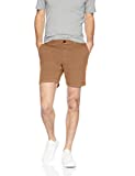 Goodthreads Men's 7" Inseam Flat-Front Stretch Chino Shorts, -dark british khaki, 34