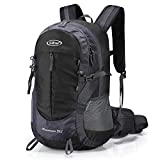 G4Free 35L Hiking Backpack Water Resistant Outdoor Sports Travel Daypack Lightweight with Rain Cover for Women MenBlack