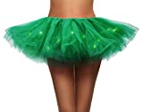 Simplicity Women Neon Tutu Womens LED Light Tutu Skirt Dance Rave Tutu Skirt Dress Running Tutu,Green