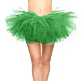 CahcyElilk Women's Adult 6 Layered Puffy St Patricks Day Run Halloween Runing Christmas Tutu Green Plus Size