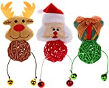3 Pack Christmas Cat Ball Toy with Bell,Kitten Chase Toy