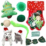 Sanlebi Christmas Cat Toys Stocking - 6 PCS Pet Cat Assorted Indoor Interactive Toys with Bell X-mas Gift Set for Kitten Kitty