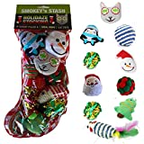 Smokey's Stash Christmas Cat Toys Stocking Catnip Toys Sisal Rope Kitten Toys for Cats