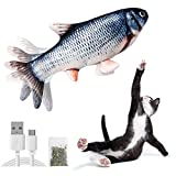 Beewarm Flippity Fish Cat Toy Flopping Fish Cat Toy Moving Fish Toy for Cats - Christmas Interactive Pets Chew Bite Supplies Catnip - Perfect for Biting, Chewing and Kicking (Catfish)