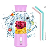 Portable Blender USB Rechargeable, Vaeqozva 2021 Pro 17 Oz Large Capacity Mini Blender for Shakes and Smoothies, Waterproof Personal Size Jucier for Travel, Home