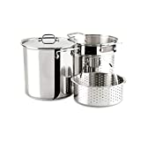 All-Clad Specialty Stainless Steel 3 Piece Cookware Set with Lid 12 Quart Induction Pots and Pans