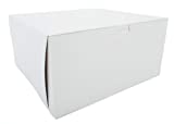 Southern Champion Tray 0989 Premium Clay-Coated Kraft Paperboard White Non-Window Lock Corner Bakery Box, 12" Length x 12" Width x 6" Height (Case of 50)