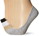 PEDS Women's Essential Low Cut No Show Socks, 12 Pairs, Light Grey/White/Black/Nude, Shoe Size: 5-10