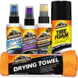 Car Wash and Car Interior Cleaner Kit by Armor All, Includes Towel, Tire Foam, Glass Spray, Protectant Spray and Cleaning Spray