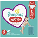 Diapers Size 4, 62 Count - Pampers Pull On Cruisers 360° Fit Disposable Baby Diapers with Stretchy Waistband, Super Pack (Packaging May Vary)