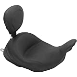 Mustang Motorcycle Seats 79910 Lowdown Touring Solo Seat with Driver Backrest for Harley-Davidson Electra Glide Standard, Road Glide, Road King & Street Glide 2008-'21, Original, Black, Reduced Reach