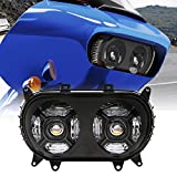 Z-OFFROAD New Version 124W Dual LED Headlight Compatible With Harley Davidson Road Glide 2015 2016 2017 2018 2019 2020 Motorcycle Headlamp Replacement - Black