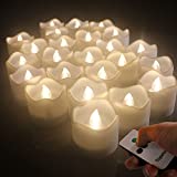 Topstone Remote Control Led Tea Lights with Warm White Flickering Bulb ,12 Pack Timing Electric Candles ,Long Lasting CR2450 Battery Powered Candles, for Festival Decoration and Wedding