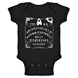 Pop Threads Ouija Board Seance Spirit Board Design Goth Gothic Black 6M Infant Baby Boy Girl Bodysuit