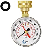CARBO Instruments 2- 1/2" Pressure Gauge,Water Pressure Test Gauge, 3/4" Female Hose Thread, 0-200 PSI with Red Pointer