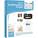 Printers Jack Sublimation Paper - Heat Transfer Paper 100 Sheets 8.3" x 11.7" for Any Epson HP Canon Sawgrass Inkjet Printer with Sublimation Ink for T shirt Mugs DIY