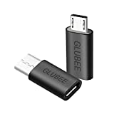 GLUBEE USB-C Adapter to Micro USB and Micro USB to Type C Adapter on Data Transfer Charging Cable Adapter Compatible with Smartphones S20 Note 10 Pixel 4 U12+, S7 (Edge) and More (2 Pack)