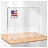 SPEEDYORDERS Protective Sneeze Guard, 1/4" thick 24"W x 24"H NO Opening Clear Acrylic Plexiglass Shield For Counters, Transaction Window for Employers & Customers, Barrier Against Sneezing