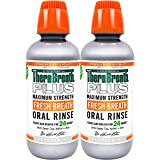 TheraBreath Plus Fresh Breath Dentist Formulated Maximum Strength 24-Hour Oral Rinse, Peppermint, 16 Ounce (Pack of 2)