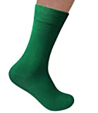 Rambutan Men's "Space Collection" Bamboo Seamless Dress Socks US 8.5-12.5 Multi Color (Green)