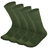 4/12 Pairs US Army Military Boot Socks Combat Trekking Hiking Policemen Firefighter Security Guard Out Door Activities Socks (4-pack Green, 10-13)