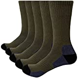 YUEDGE 5 Pairs Men's Cushion Crew Athletic Sports Socks Breathable Cotton Work Socks for Men 9-11