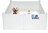 Whelping Box for Dogs | Veterinarian Approved | Large Medium Small Dogs Puppies | All Breeds (L 48"x48"x18" White)