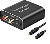 Analog to Digital Audio Converter,Hdiwousp Aluminum RCA to Optical with Optical Cable, Stereo L/R and 3.5mm Jack to Digital Toslink Coaxial Audio Adapter Compatible with PS4 Xbox HDTV DVD Headphone