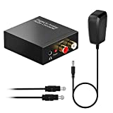 DAC 192KHz Digital to Analog Audio Converter, Aluminum Signal Converter Optical to RCA Converter with Optical Coaxial Cable, Toslink Optical to 3.5mm Adapter for PS4 HD DVD Home Cinema Systems