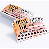 Business Thank You Punch Cards - 3.5" x 2" Standard Business Card - Set of 50 - Blank Stationery - Beautiful and Minimalist Redeem 10 Punches Thank You Cards for Under $10!