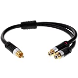 Mediabridge Ultra Series RCA Y-Adapter (12 Inches) - 1-Male to 2-Female for Digital Audio or Subwoofer - (Part# CYA-1M2F-P)