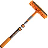 1.5-3 ft Window Squeegee with Long Handle (10+ Foot Reach) // Car Window Cleaner Tool & Window Squeegee with Scrubber with Telescopic Extension Pole // Best Indoor Outdoor Window Washing Equipment