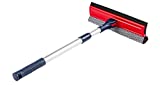 DSV Standard Professional Window Squeegee | 2-in-1 Window Cleaner Sponge and Soft Rubber Strip with Telescopic Extension Pole 127.5cm & 50” | Adjustable to Clean from Multiple Angles