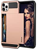 Vofolen Compatible with iPhone 12 Pro Case Wallet 5G Cover Credit Card Holder ID Slot Sliding Back Pocket Anti-Scratch Dual Layer Protective Compatible with iPhone 12 Pro 5G Rose Gold