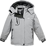 Wantdo Girl's Hooded Ski Mountain Fleece Jacket Waterproof Raincoats Grey 8