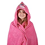 Hooded Bath/Beach Towel for Big Kids/Teens/Pink . Large Size Measures 35x56 inches. 100%Cotton.