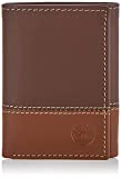 Timberland mens Leather Trifold With Id Window Tri Fold Wallet, Brown/Tan, One Size US
