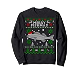 Merry Fishmas Walleye Fisherman Gift Fishing Ugly Christmas Sweatshirt