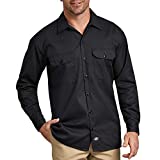 Dickies mens Long Sleeve Flex Twill Flex Twill work utility button down shirts, Black, XX-Large US