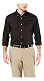 Dockers Men's Long Sleeve Button Up Perfect Shirt, Full Black, X-Large