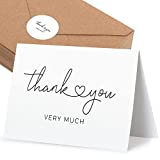 120 Thank You Cards to Express Gratitude – Wedding Thank You Cards with Envelopes & Stickers - For Any Occasion - Bridal Shower Thank You Cards, Engagement, Graduation & More, 4" x 6"
