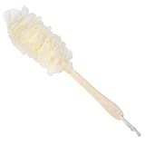 Arswin Loofah Back Scrubber for Shower,Long Handle Bath Body Brush Soft Nylon Mesh Loofah Sponge On a Stick for Men Women,Exfoliating Scrub Cleaning Luffa for Elderly (White)