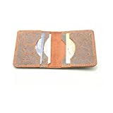 Handmade Distressed Men's Minimalist Leather Wallet Card Holder Wallets for Gifts Brown Flower style2