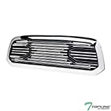 TLAPS Chrome Big Horn Style Horizontal Front Hood Bumper Grill Grille ABS For 13-18 Dodge Ram 1500/19-20 Classic