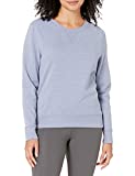 Amazon Essentials Women's Fleece Crewneck Sweatshirt, Light Indigo Heather, Medium