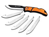Outdoor Edge 3.5" RazorLite EDC - Replaceable Blade Folding Knife with Pocket Clip and One Hand Opening for Everyday Carry (Orange, 6 Blades)