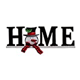 E-view Christmas Decor Wood Snowman Centerpiece Xmas Decorations, Wooden Snowmen Decorative Sign for Tabletop Shelf Mantel Fireplace, Freestanding Desk Decor for Winter Holidays (Home)